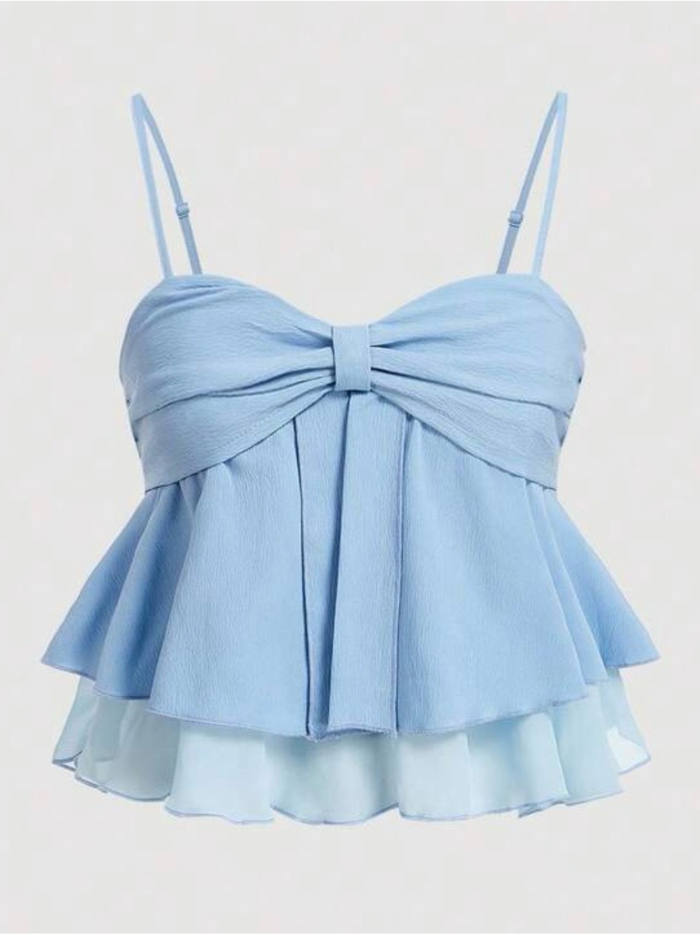 Shein Sky Blue Cami Ruffle Tiered tank top medium